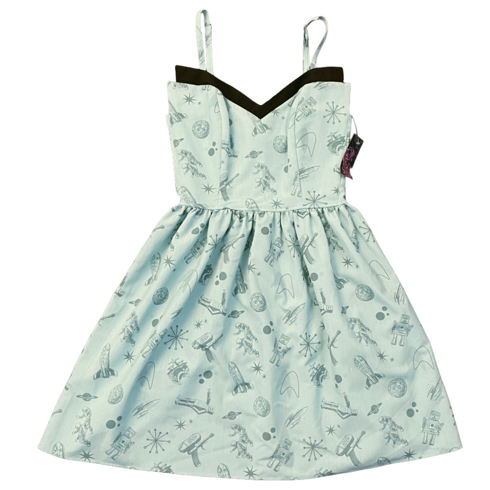 NWT Retro fit-and-flare Rockabilly sundress 1950s space age dress vintage style